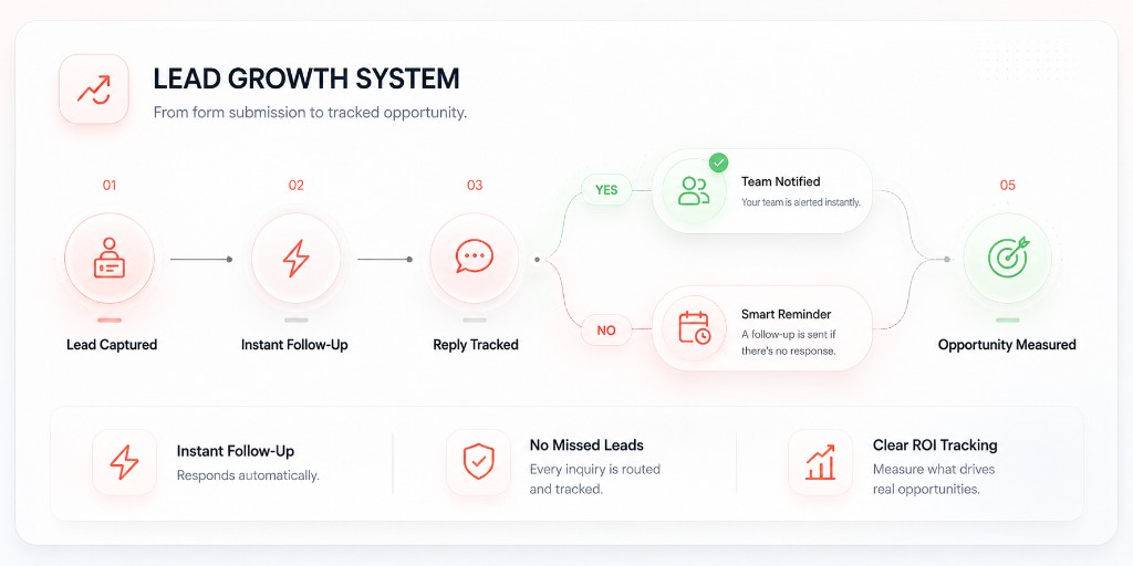 Lead growth system from inquiry to opportunity