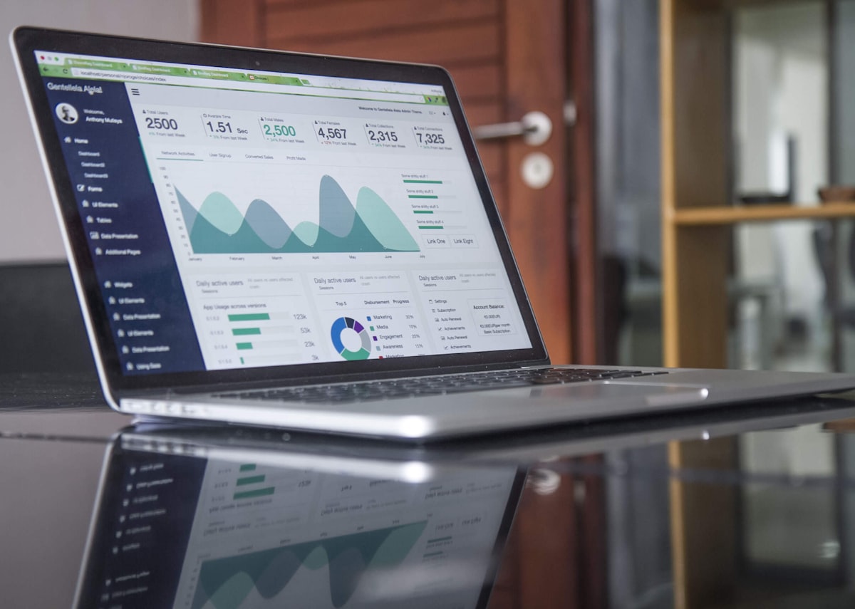 Modern website design on a desk