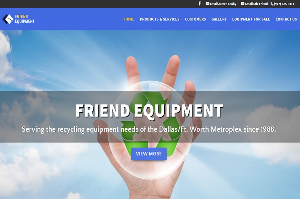 Friend Equipment Website Preview