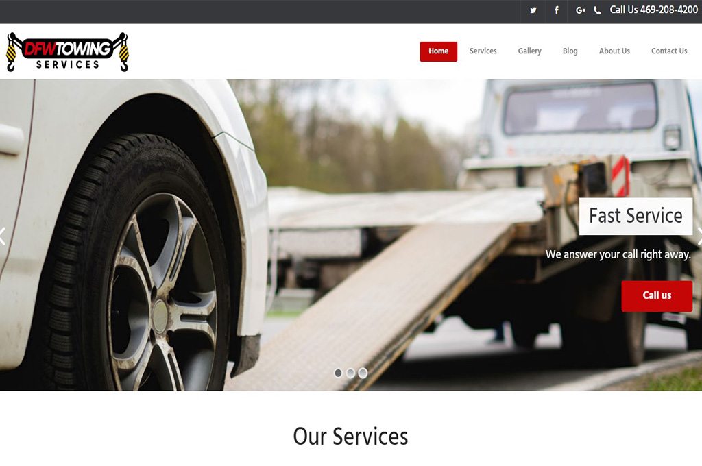 DFW Towing Services Website Preview