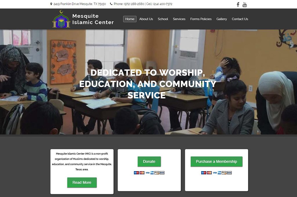 Mesquite Islamic Center Website Preview