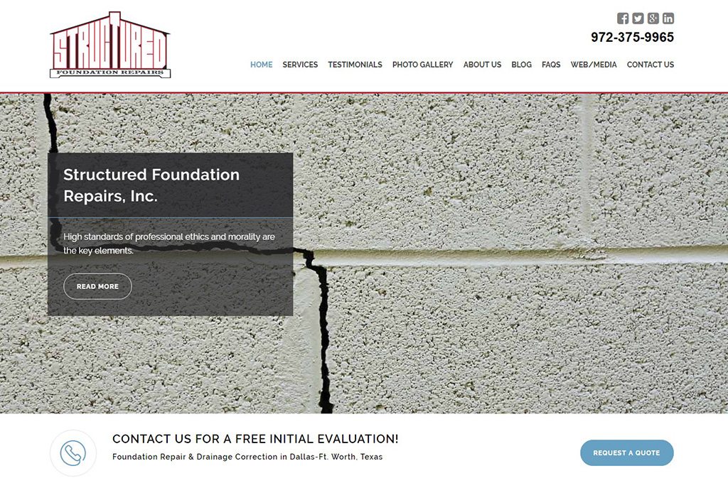Structured Foundation Repairs Inc Website Preview