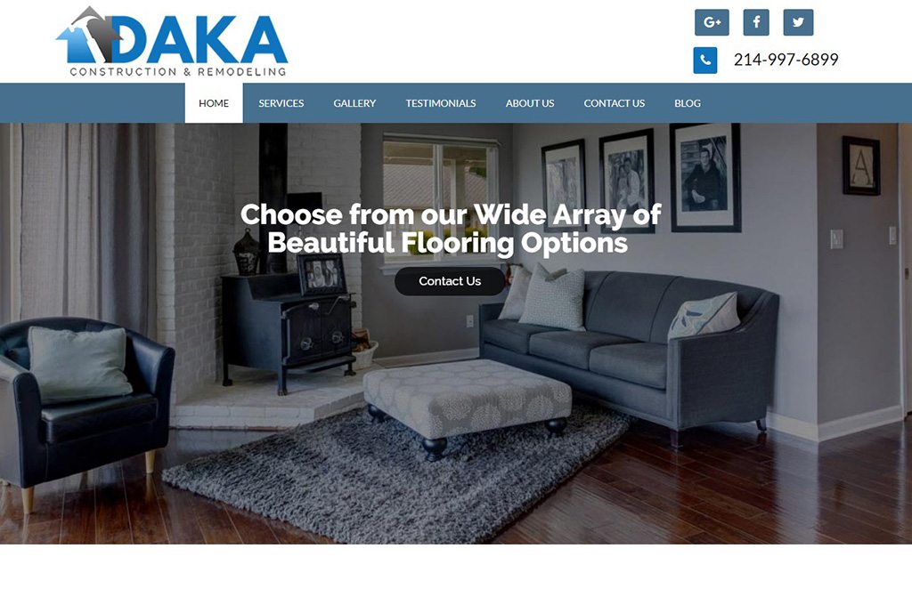 Daka Construction and Remodeling Website Preview