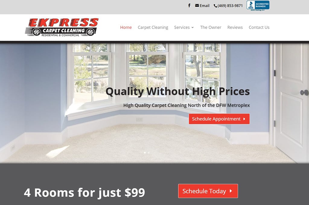 Express Carpet Cleaning website preview