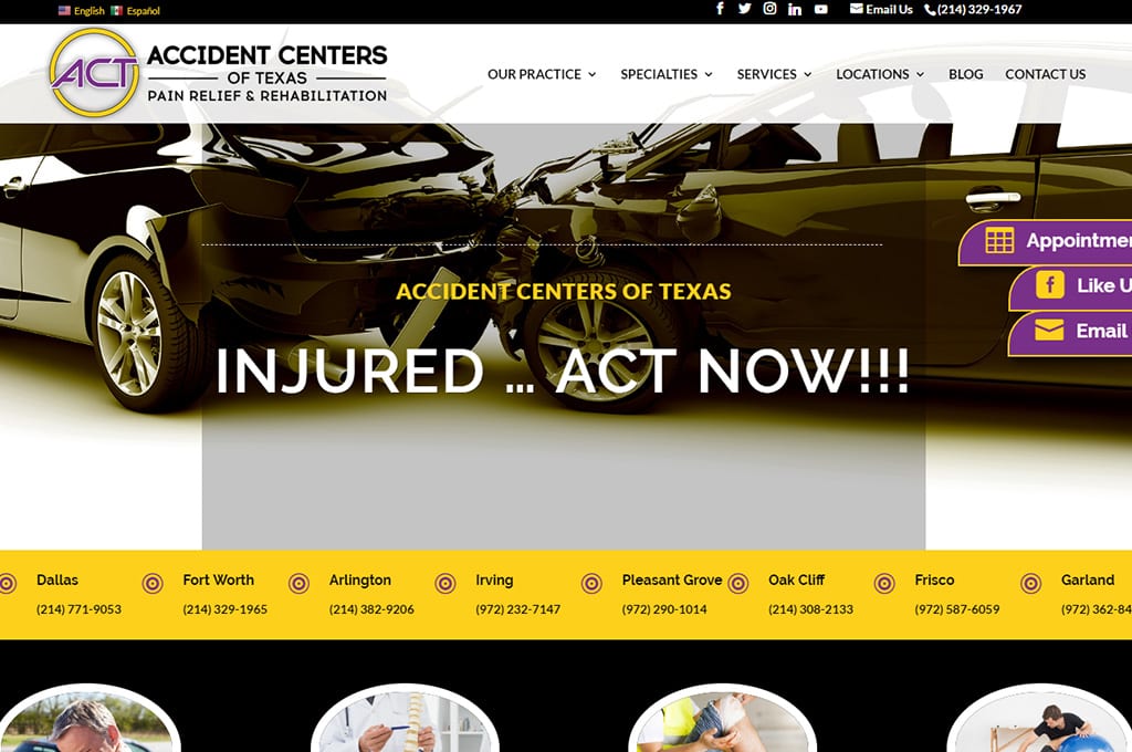 Accident Centers website preview