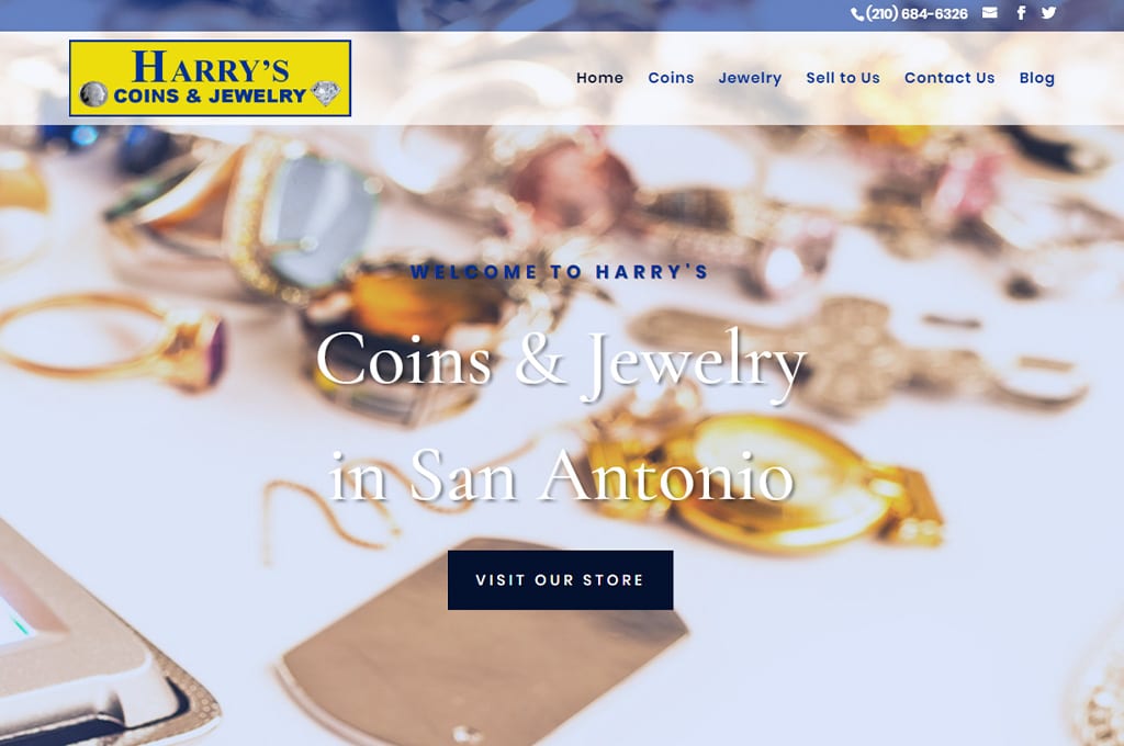 Harry's Coins & Jewelry website preview