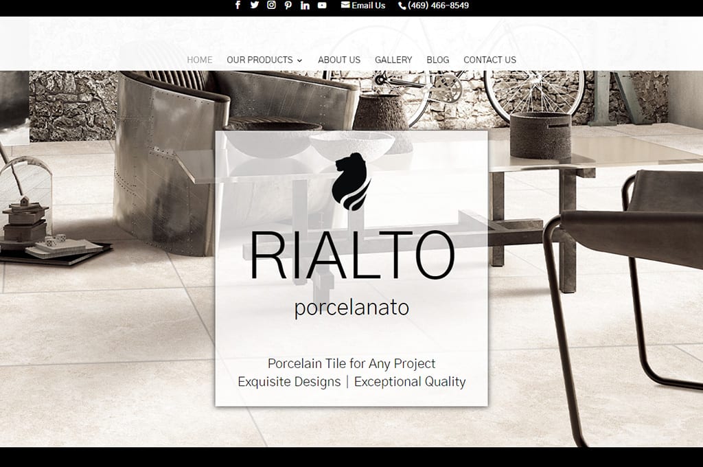 Rialto Porcelanato website preview