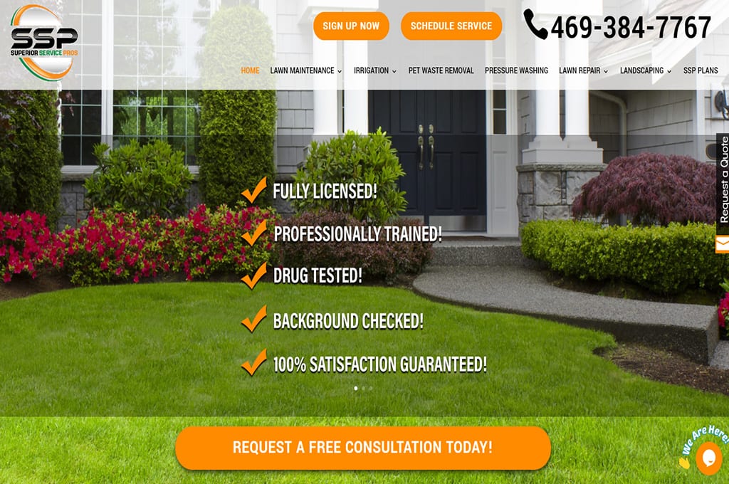 Superior Service Pros new website preview