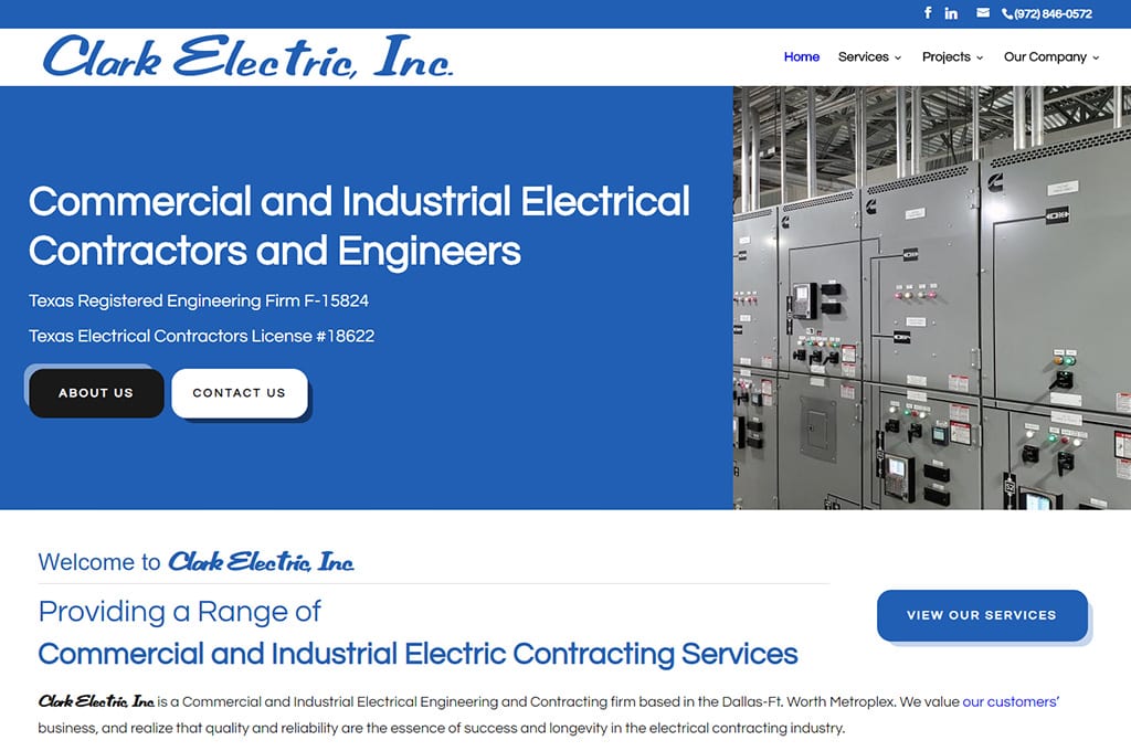 Clark Electric, Inc. Website Preview