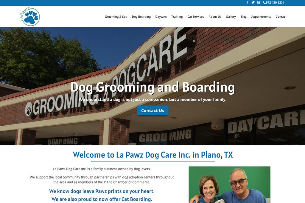 La Pawz Dog Care Inc. Website Preview