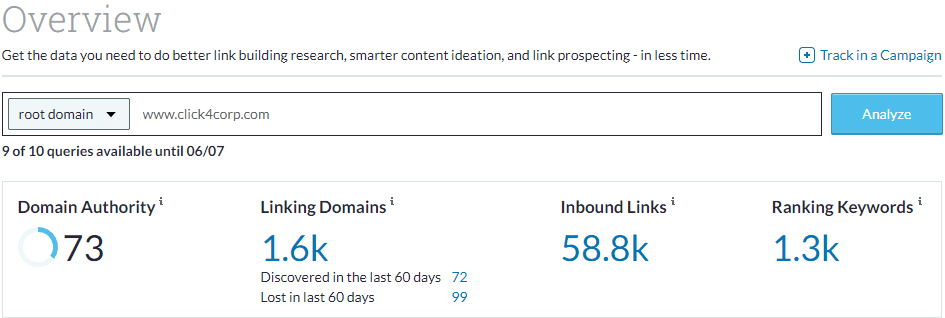 Moz Domain Authority Overview