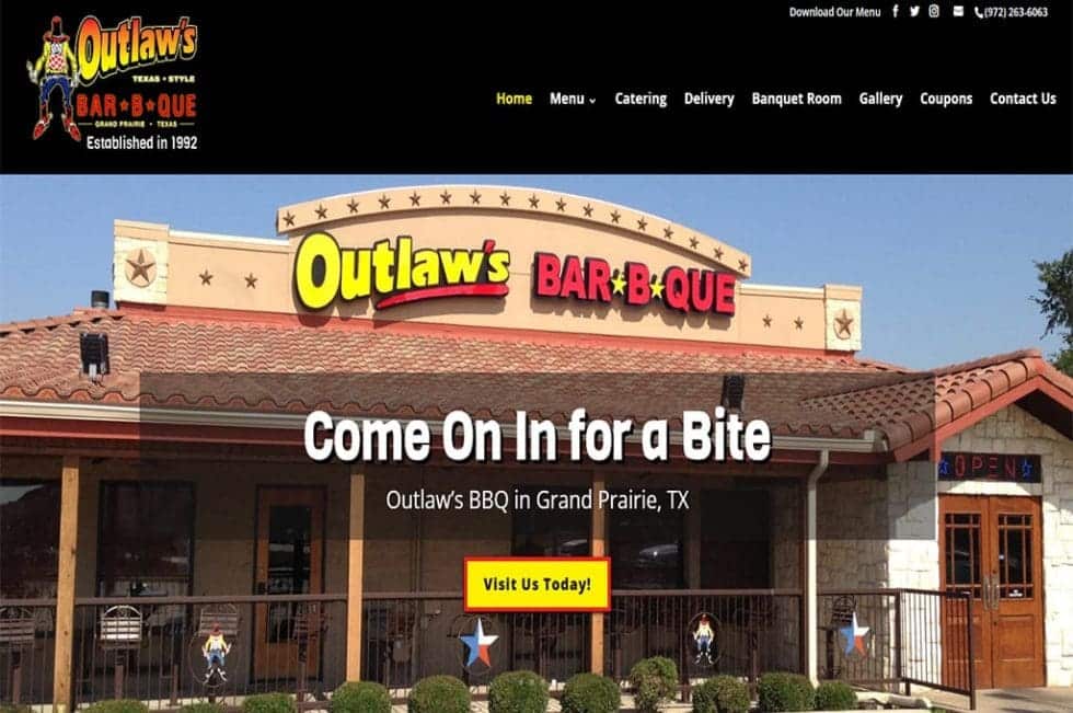 Click4Corp  Design Grand Prairie, TX Outlaw's Barbeque